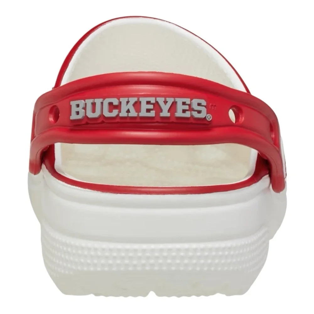 Crocs Ohio State Buckeyes Classic Clogs Mens‎ 6 Womens 8 Red/White Slip On Shoes